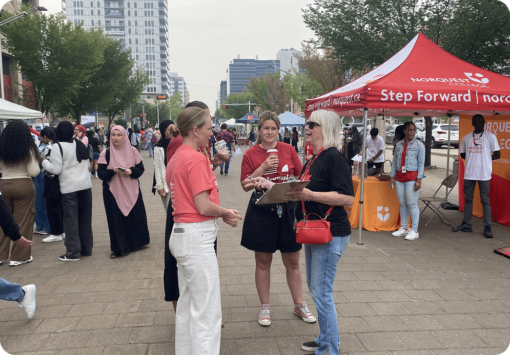 Volunteer collecting signatures