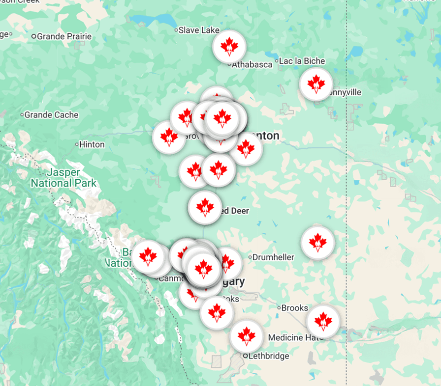 Map showing where to sign the petition