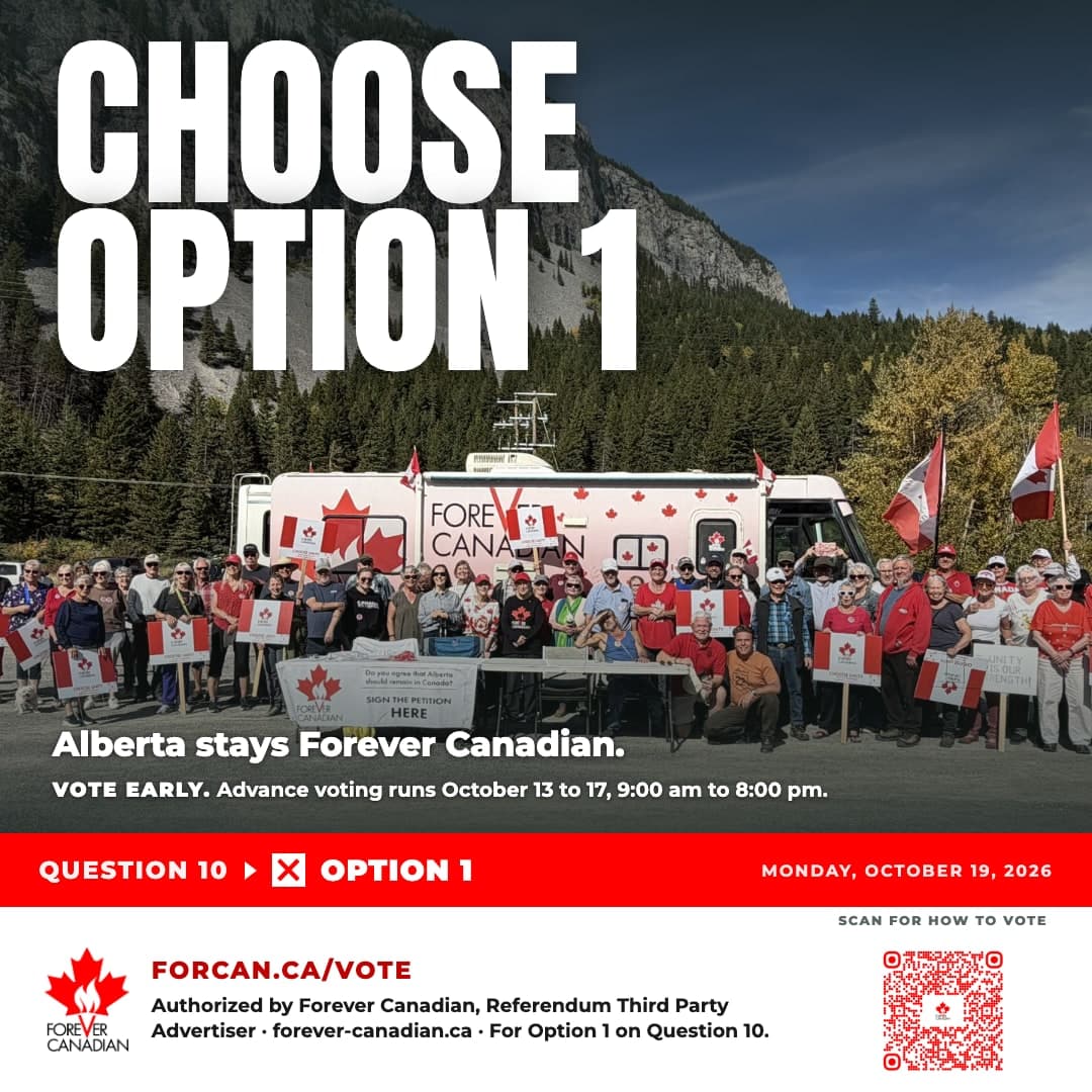 Choose Option 1 — Alberta stays Forever Canadian.
