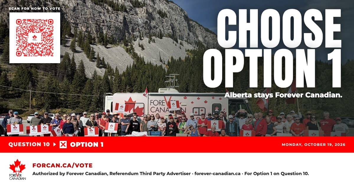 Choose Option 1 — Alberta stays Forever Canadian.